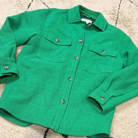 Babaton joan shirt Emerald Textured Jacket s - Picture 2 of 7